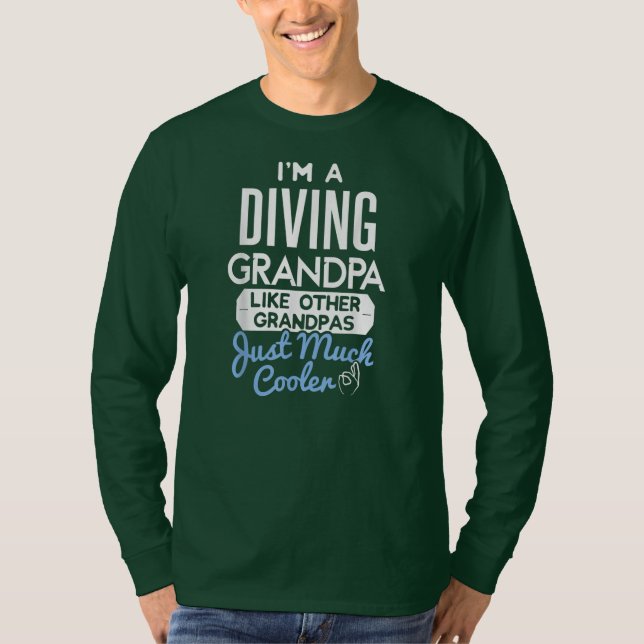 Cool Fathers Day Design Diving Grandpa  T Shirt (Framsida)