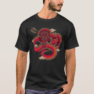 Cool Fierce Röd Drakkonst T Shirt