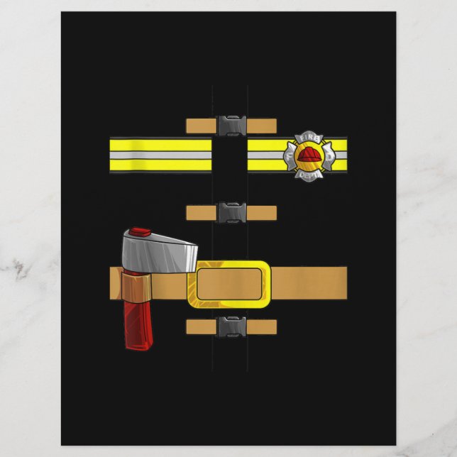 Cool Firefighter Uniform Funny DIY Halloween Reklamblad (Framsidan)