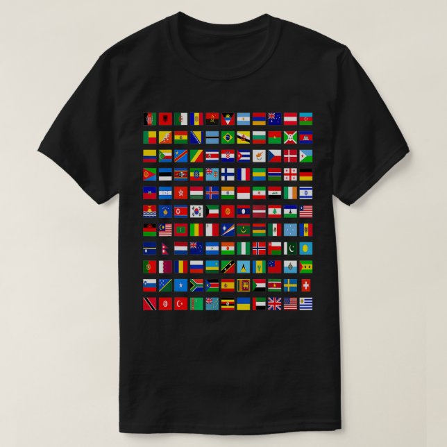 Cool Flags of the World Countries International Fl T Shirt (Design framsida)