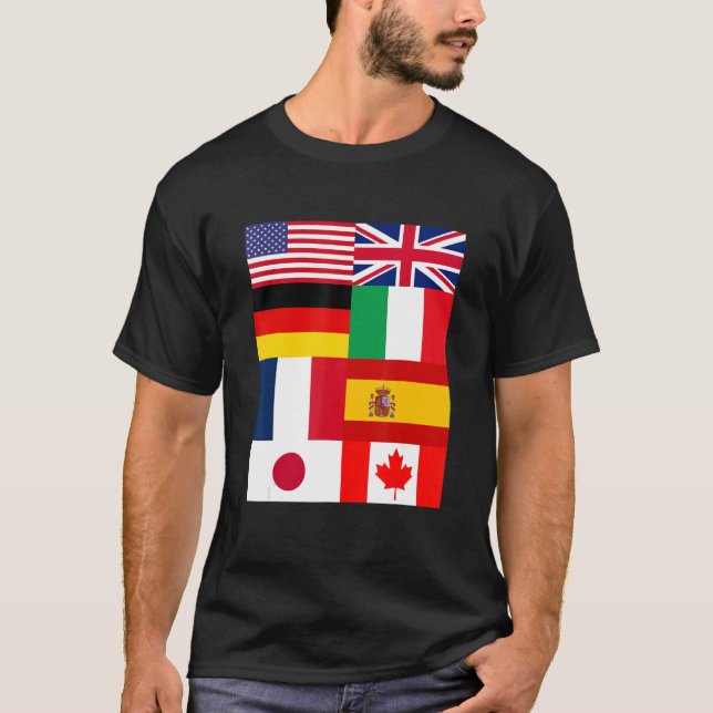 Cool Flags of The World Illustration  Graphic Desi T Shirt (Framsida)