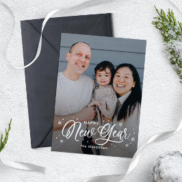 Cool Flakes Gott Nytt År Foto Kort