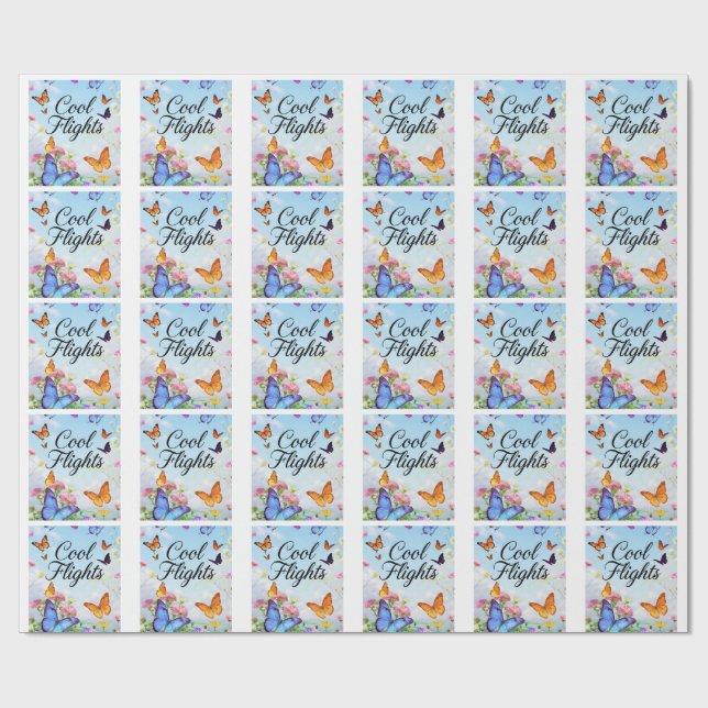 Cool Flights Fjäril Presentpapper (Platt)