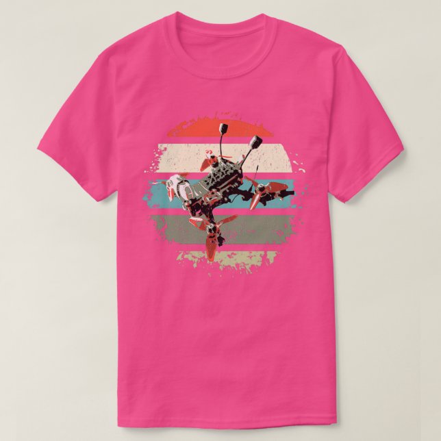 cool FPV drone quadrocopter retro vintage  T Shirt (Design framsida)