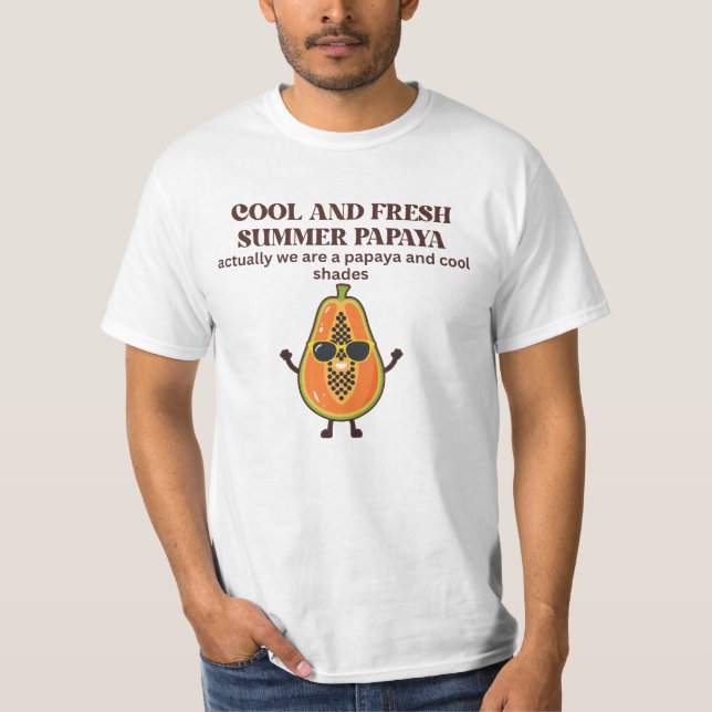 Cool & Fresh Sommar Papaya Karaktär  T Shirt (Framsida)