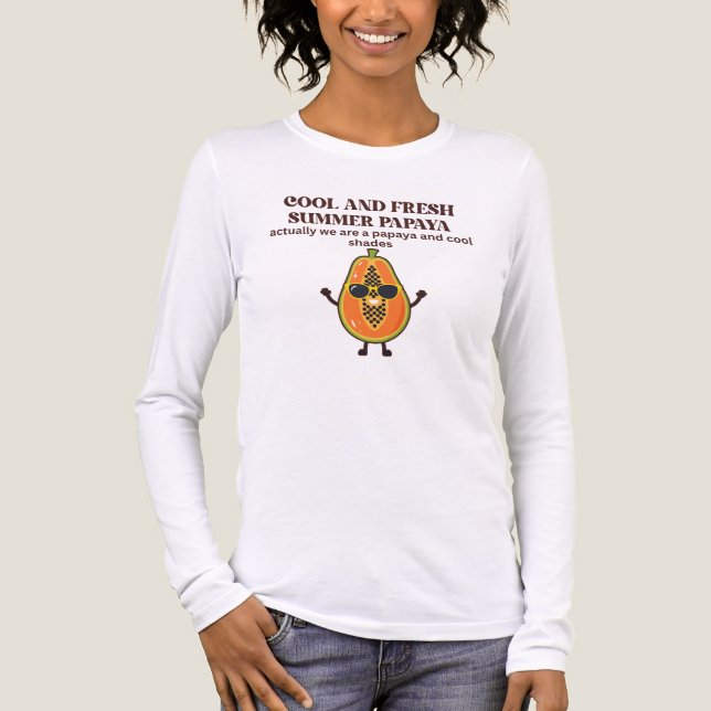 Cool & Fresh Sommar Papaya Karaktär  T Shirt (Framsida)