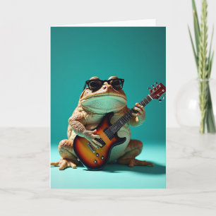 Cool Frog Musiker Födelsedagskort Kort