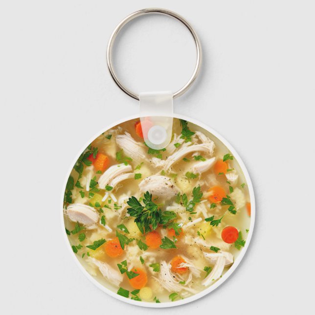 Cool Fun Chicken Noodle Soup Theme  Nyckelring (Framsida)