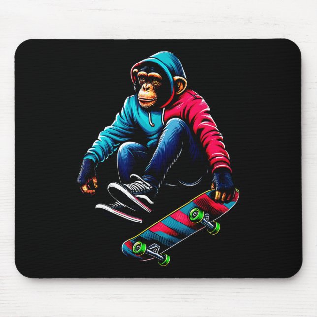 Cool funky schimpans skateboardillustration A Musmatta (Framsidan)