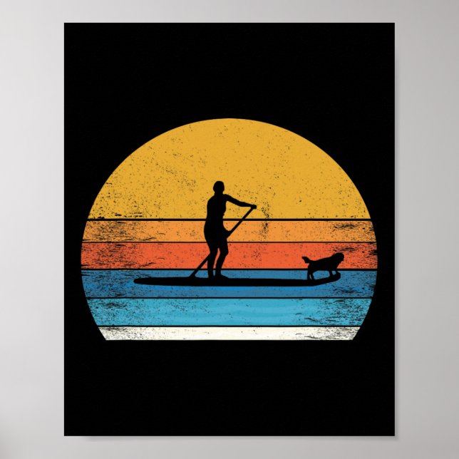 Cool Funny Stand Up Paddle Board Dog Sup Paddling  Poster (Framsidan)