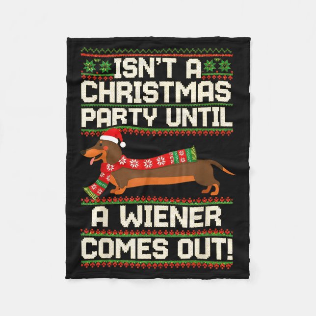 Cool Funny Wiener Dog Christmas Dachshund Holiday  Fleecefilt (Framsidan)