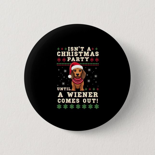 Cool Funny Wiener Dog Christmas Dachshund Holiday  Knapp (Framsida)