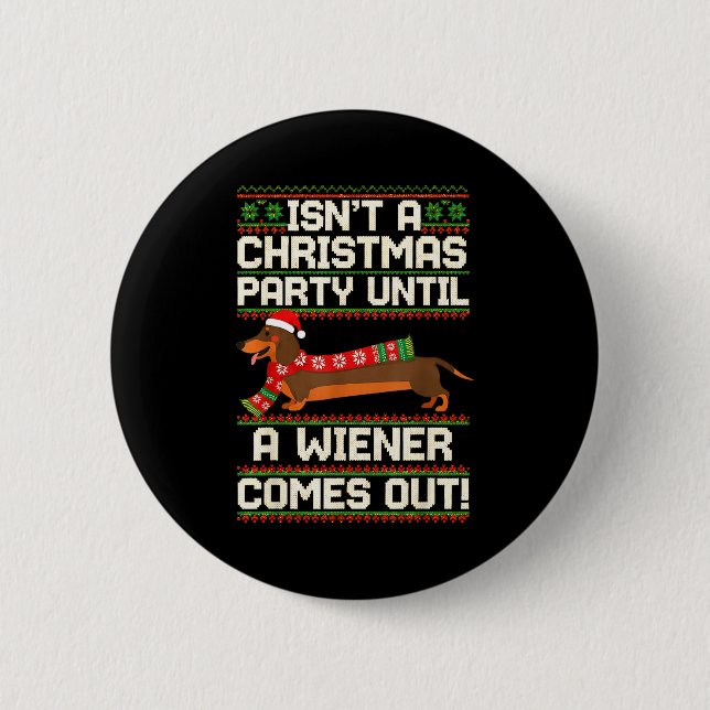 Cool Funny Wiener Dog Christmas Dachshund Holiday  Knapp (Framsida)