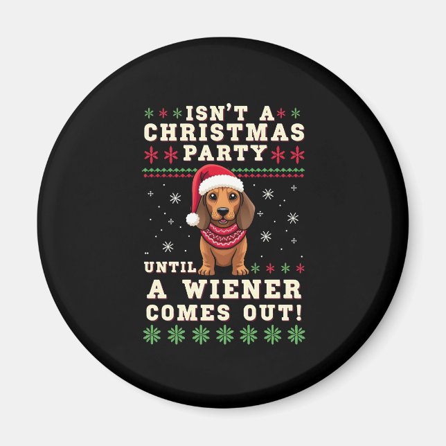 Cool Funny Wiener Dog Christmas Dachshund Holiday  Magnet (Framsidan)