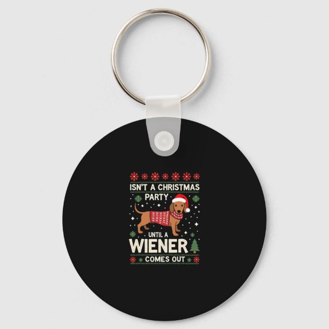 Cool Funny Wiener Dog Christmas Dachshund Holiday  Nyckelring (Framsida)