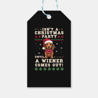 Cool Funny Wiener Dog Christmas Dachshund Holiday  Presentetikett