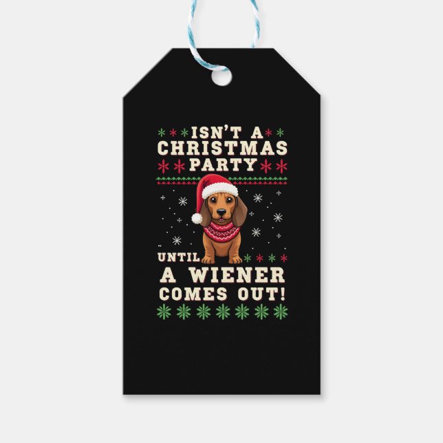 Cool Funny Wiener Dog Christmas Dachshund Holiday  Presentetikett (Framsidan)