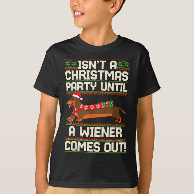 Cool Funny Wiener Dog Christmas Dachshund Holiday  T Shirt (Framsida)