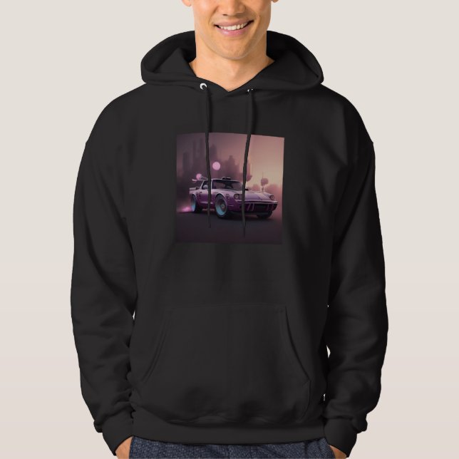 Cool Future Classic Sports Car Drive Race City Lif Hoodie (Framsida)