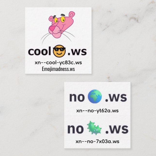 cool fyrkantigt visitkort (Fram/baksida)