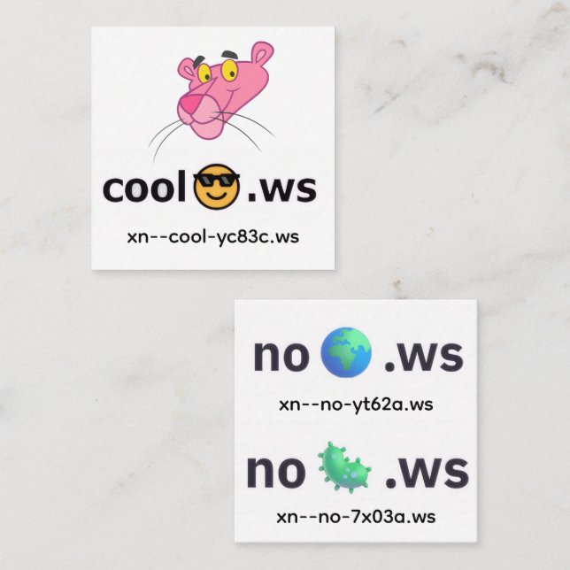 cool fyrkantigt visitkort (Fram/baksida)