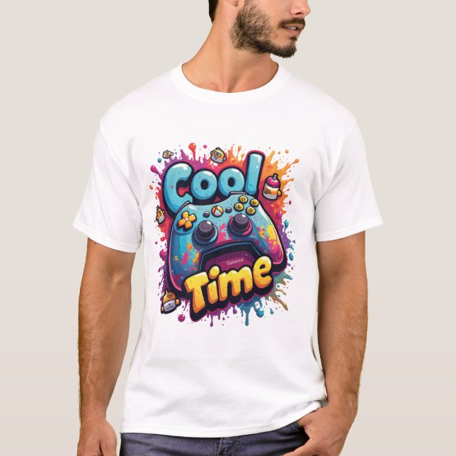 Cool Game Time – Graffiti Gamer Splash Tee (Framsida)