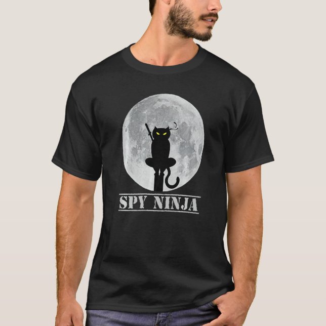 Cool Gaming Spy Month Ninja Gamer Boy Kids  Cat T Shirt (Framsida)