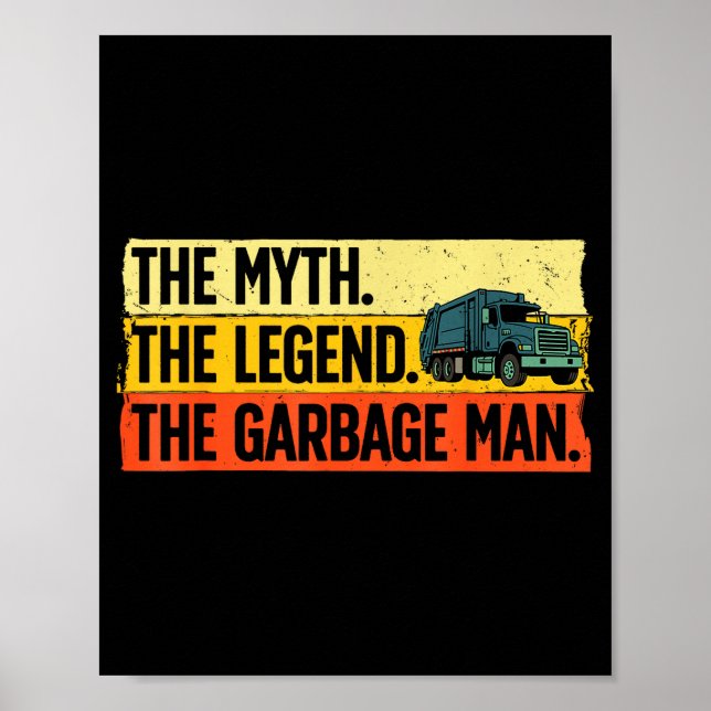 Cool Garbage Man Art For Men Dad Father Garbage Du Poster (Framsidan)