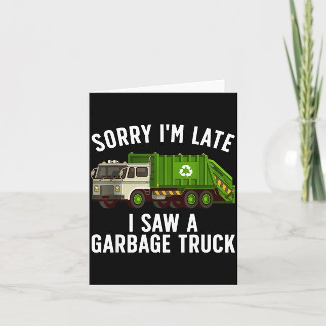 Cool Garbage Truck Art For Men Women Kids Garbage  Kort (Framsida)