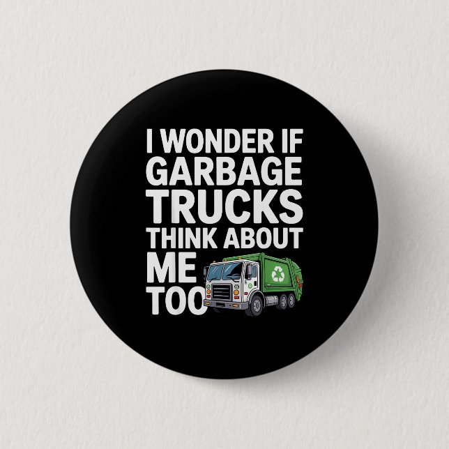 Cool Garbage Truck Design For Men Women Trash Garb Knapp (Framsida)