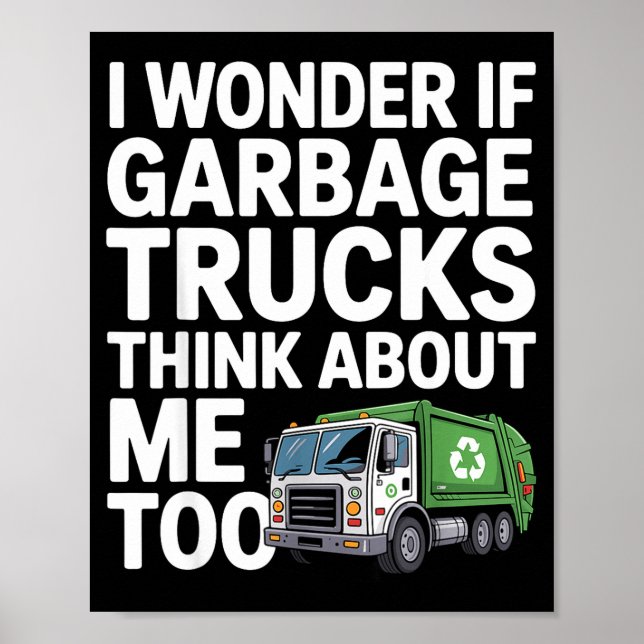 Cool Garbage Truck Design For Men Women Trash Garb Poster (Framsidan)