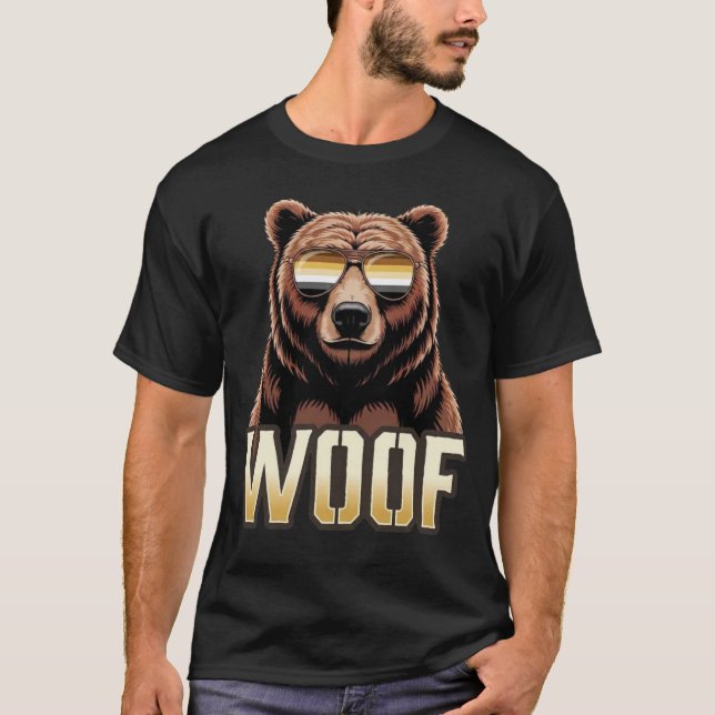 Cool Gay Bear Pride Bear Pride Flag  Woof  T Shirt (Framsida)