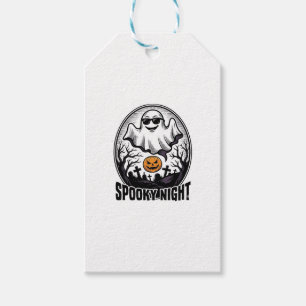 Cool Ghost Halloween Vintage Gravering T-shirt Kon Presentetikett