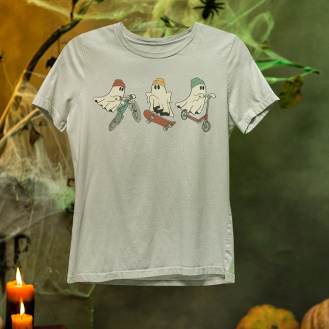 Cool Ghosts Skateboarding Bike Riding T Shirt (Skapare uppladdad)