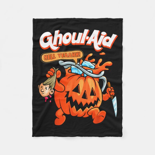 Cool Ghoul Aid Funny Ghoul Pumpkin Cute Meme Hallo Fleecefilt (Framsidan)