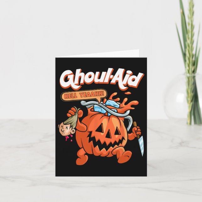 Cool Ghoul Aid Rolig Ghoul Pumpa Söt Meme Hallo Kort (Framsida)
