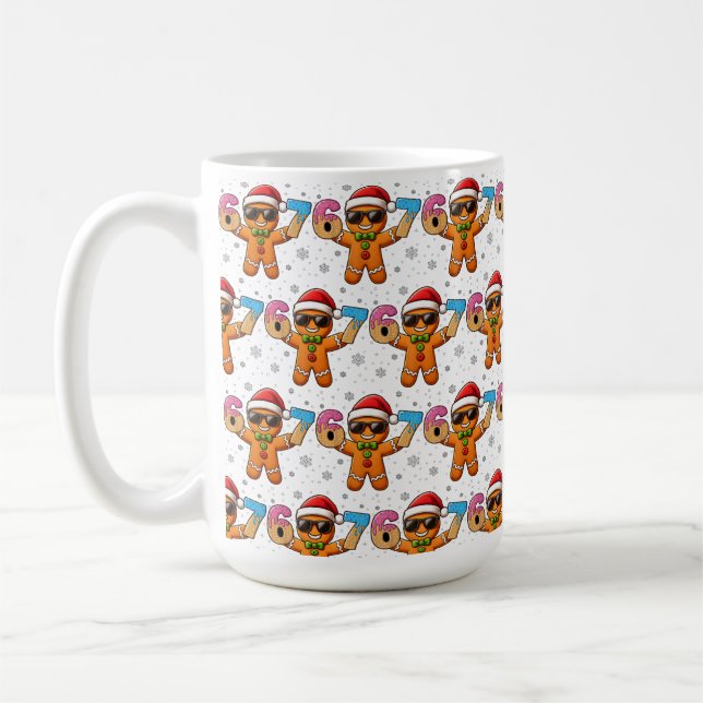 Cool Gingerbread 67 — Holiday Ice‑Cream Numbers Kaffemugg (Vänster)