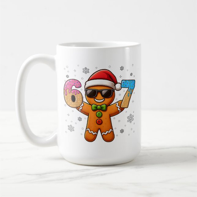 Cool Gingerbread 67 — Holiday Ice‑Cream Numbers Kaffemugg (Vänster)