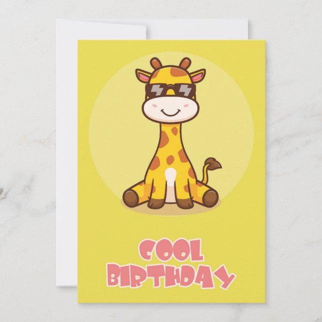 Cool giraffe Flat Greeting Card Kort (Framsida)