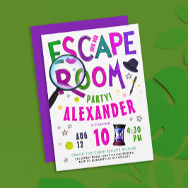 Cool Girl Escape Room Lila Rosa Typsnitt Vattenfär Inbjudningar