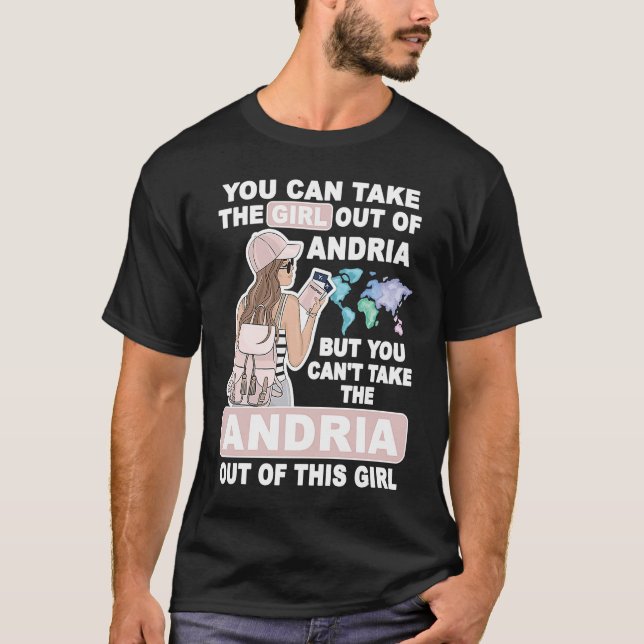 Cool Girl from Andria City  Proud Andria Girl T Shirt (Framsida)
