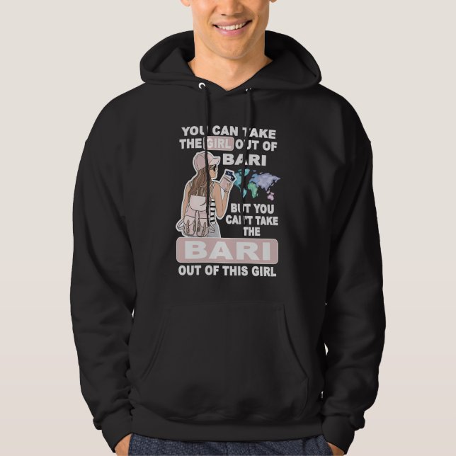Cool Girl from Bari City  Proud Bari Girl Hoodie (Framsida)