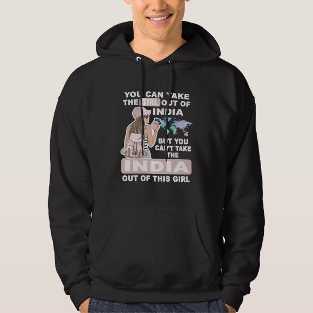 Cool Girl from India  Proud India Girl Hoodie (Framsida)