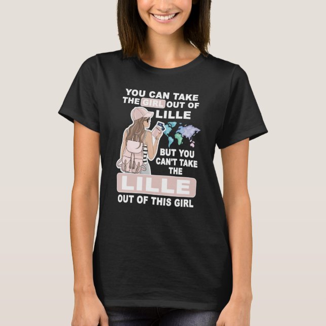 Cool Girl from Lille City Proud Lille Girl T Shirt (Framsida)