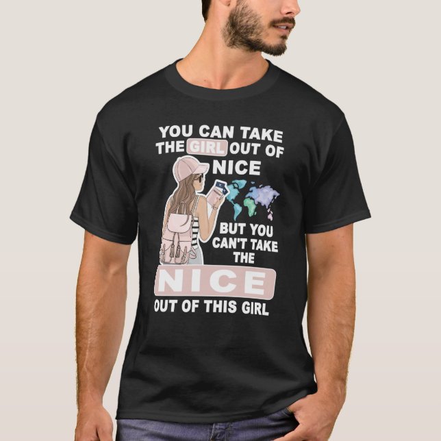 Cool Girl from Nice City Proud Nice Girl T Shirt (Framsida)