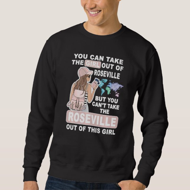 Cool Girl from Roseville City  Proud Roseville Gir Lång Ärmad Tröja (Framsida)