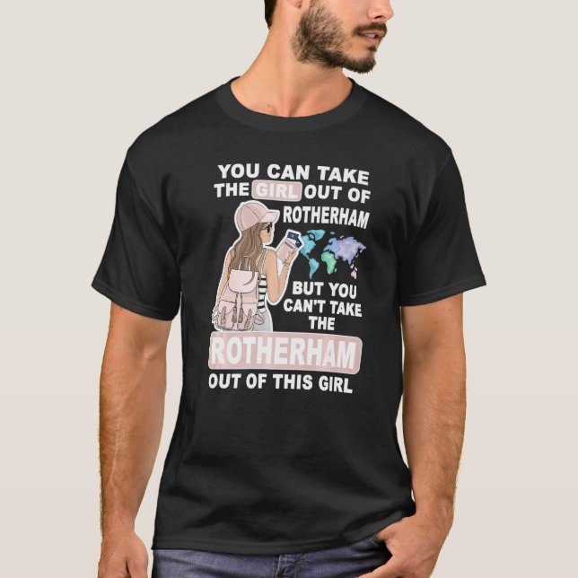 Cool Girl from Rotherham City  Proud Rotherham Gir T Shirt (Framsida)