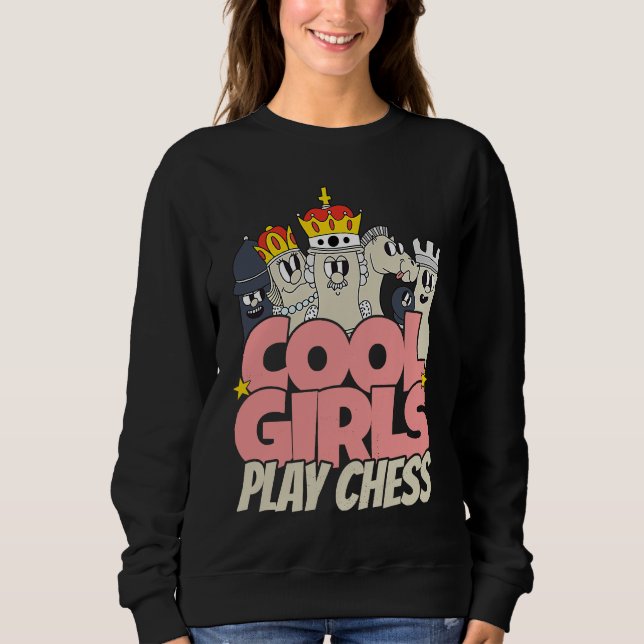 Cool girls play chess   chess saying chess player t shirt (Framsida)