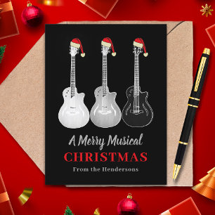 Cool Gitarr Jul God Musik Personlig Helg Vykort