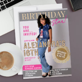Cool Glam 16-årsdag Tidskriftens framsida Nyhetsfo Inbjudningar